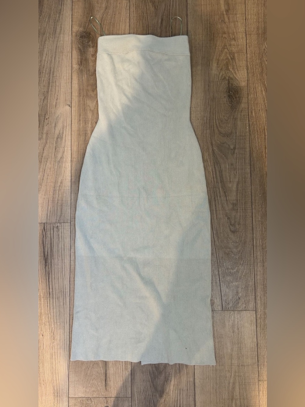 NWT: Free People Beach : Strapless Ribbed Maxi Dress - Cream: size medium (78$)